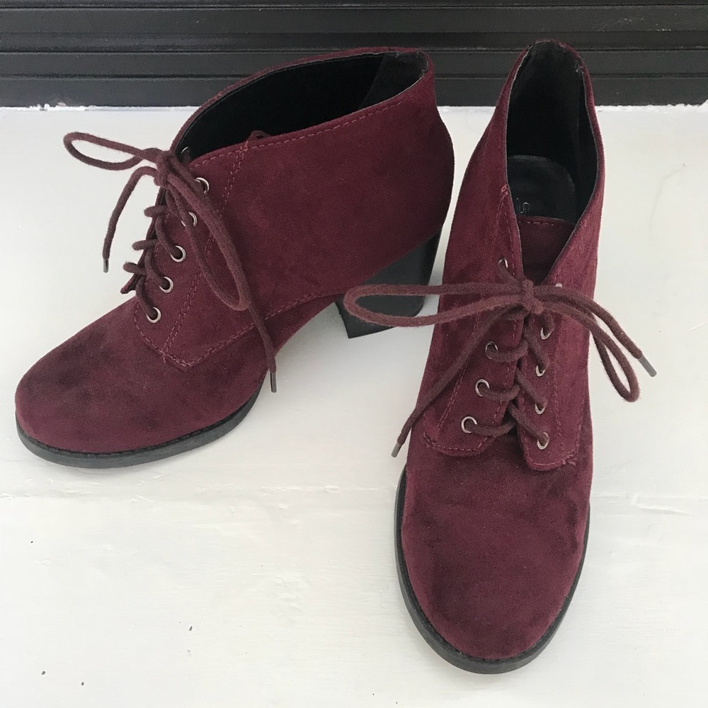 Maroon Thick Heels